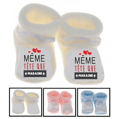 Chaussons de bébé même tête que parrain