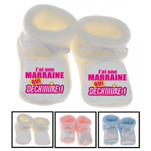 Chaussons de bébé même tête que marraine