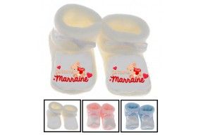 Chaussons de bébé tu es ma marraine de rêve fille