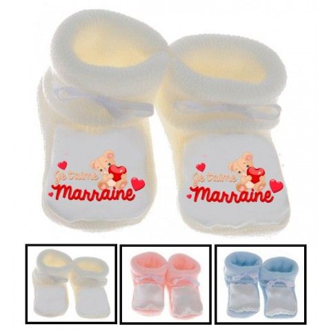 Chaussons de bébé tu es ma marraine de rêve fille