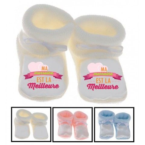 Chaussons de bébé une bonne marraine est un marraine motarde