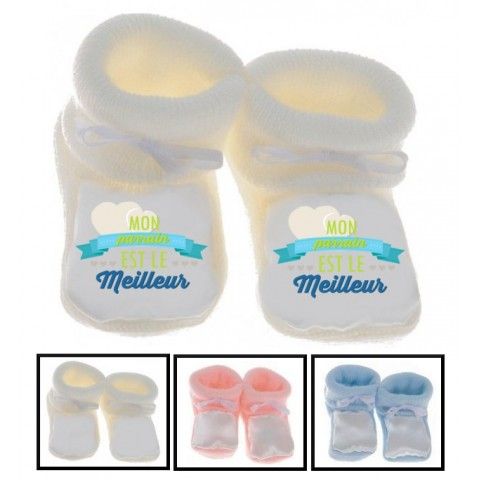 Chaussons de bébé ma marraine est la meilleure garçon