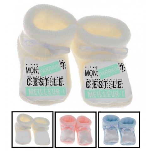 Chaussons de bébé mon parrain est le meilleur pois fille