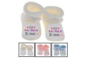 Chaussons de bébé mon parrain est le meilleur pois garçon