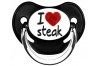 Tétine de bébé humour et originale I love steak