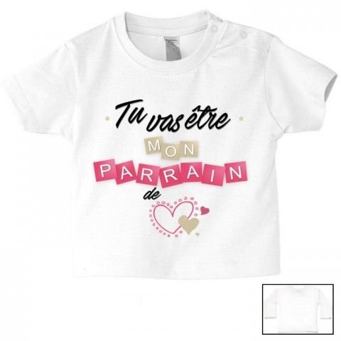 Tee-shirt de bébé ma marraine m’adore fille