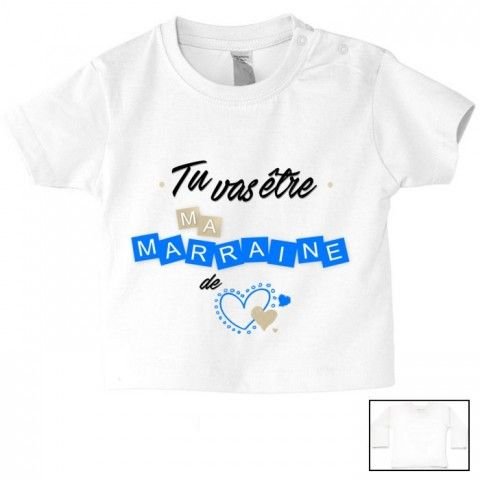 Tee-shirt de bébé tu vas être ma marraine de cœur fille