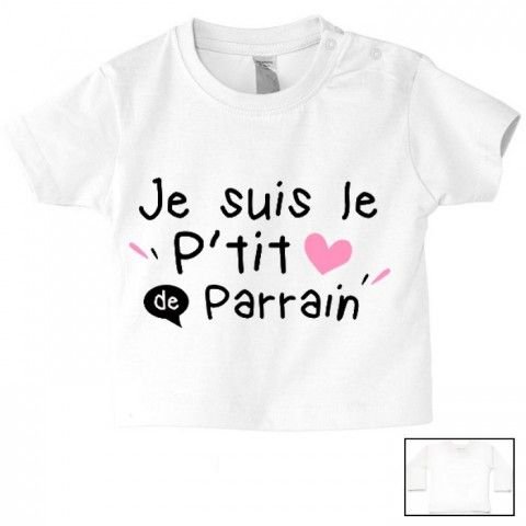 Tee-shirt de bébé chiant moi j’ai tout simplement le caractère de mon parrain