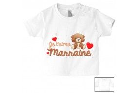 Tee-shirt de bébé tu es ma marraine de rêve fille