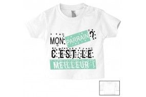 Tee-shirt de bébé ma marraine est la meilleure pois garçon