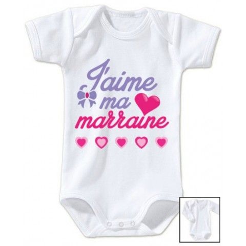 Body de bébé i love mon parrain rouge et noir