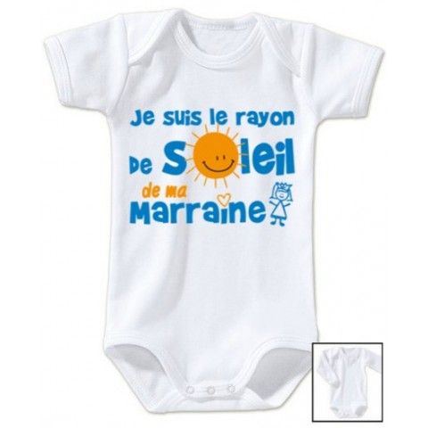 Body de bébé i love mon parrain rouge et noir