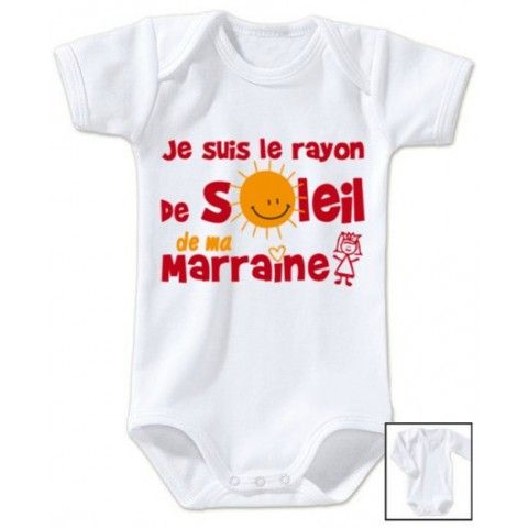 Body de bébé i love mon parrain rouge et noir