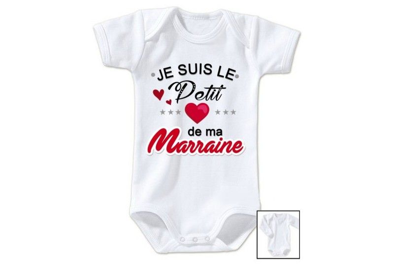 Body Bébé 'Marraine Adorée' - Cadeau Naissance Ou Baby Shower - Taille 0-6 Mois - Pressions à L'entrejambe