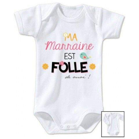 Body de bébé j’aime ma marraine adorée étoiles garçon