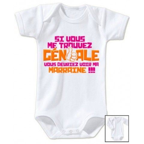 Body de bébé j’aime ma marraine adorée étoiles garçon