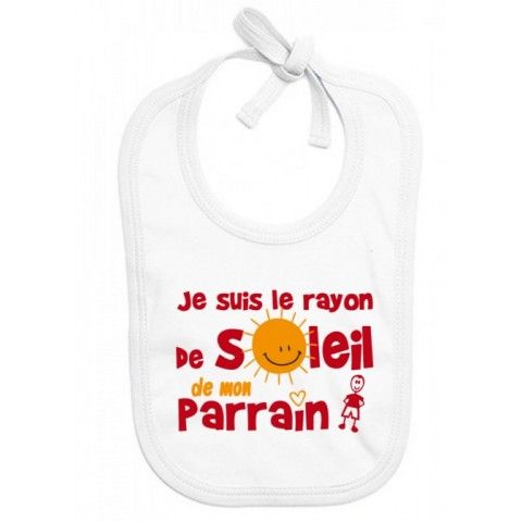 Bavoir de bébé i love mon parrain rouge et noir