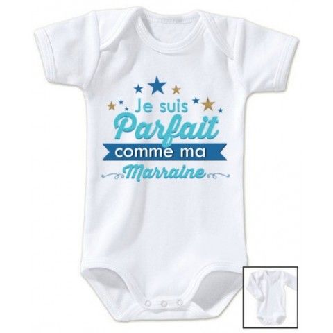 Body de bébé j’aime mon parrain triple cœurs violet