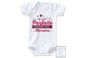 Body de bébé j’aime mon parrain triple cœurs violet