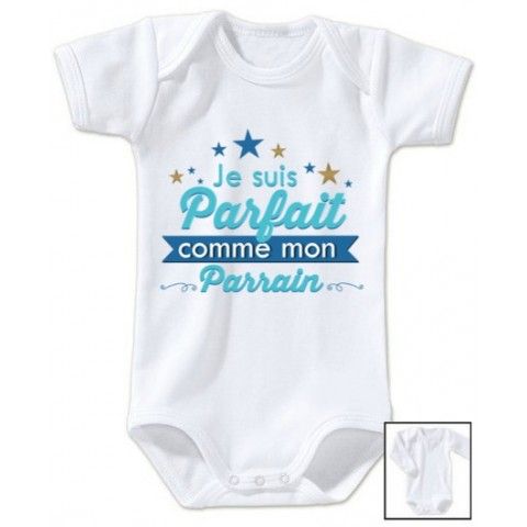 Body de bébé j’aime mon parrain triple cœurs violet