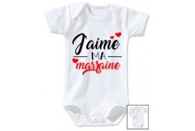 Body de bébé j’aime ma marraine triple dose fille