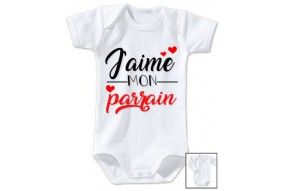 Body de bébé j’aime mon parrain triple dose fille