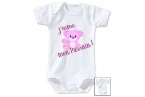 Body de bébé j’aime ma marraine chaton fille