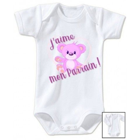 Body de bébé j’aime ma marraine chaton fille