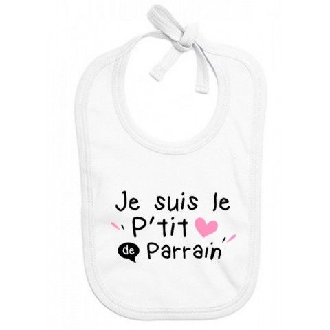 Bavoir de bébé i love mon parrain rouge et noir