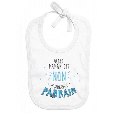 Bavoir de bébé i love mon parrain rouge et noir