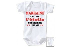 Body de bébé ma marraine me trouve trop chou