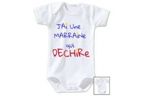 Body de bébé cool comme marraine et ouai fille