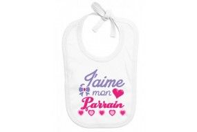 Bavoir de bébé i love mon parrain rouge et noir